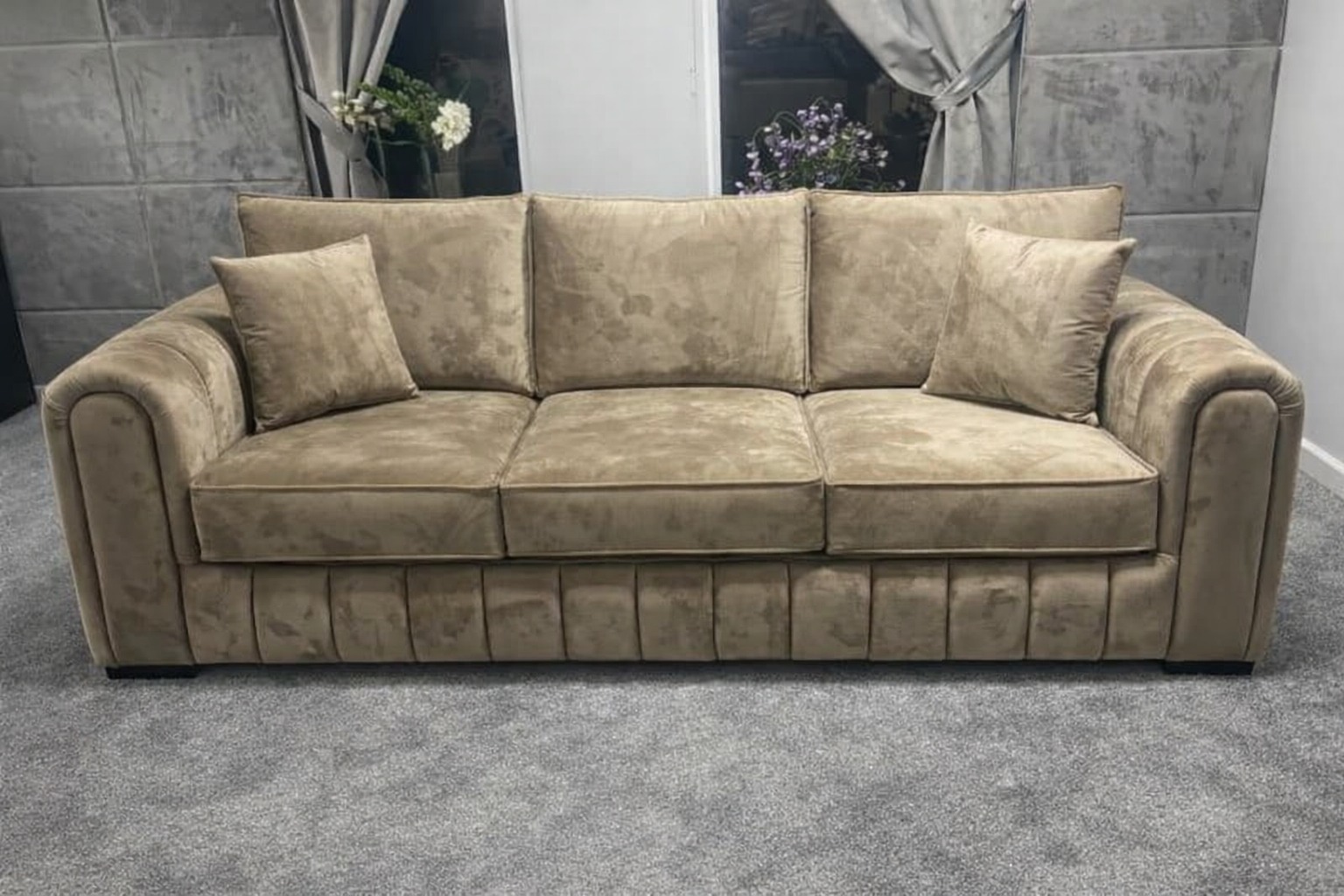 Alaska 3 Seater — Mink Velvet