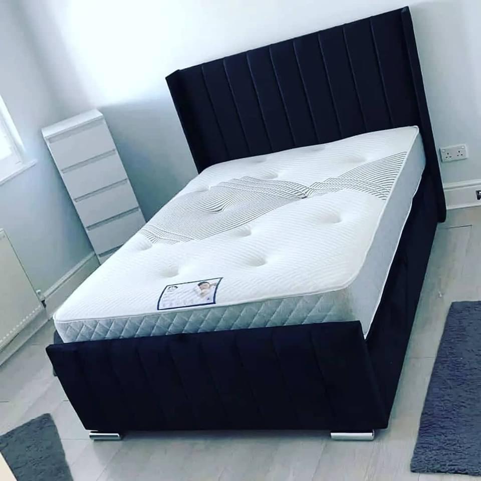 Single Winged Bed — Black Velvet