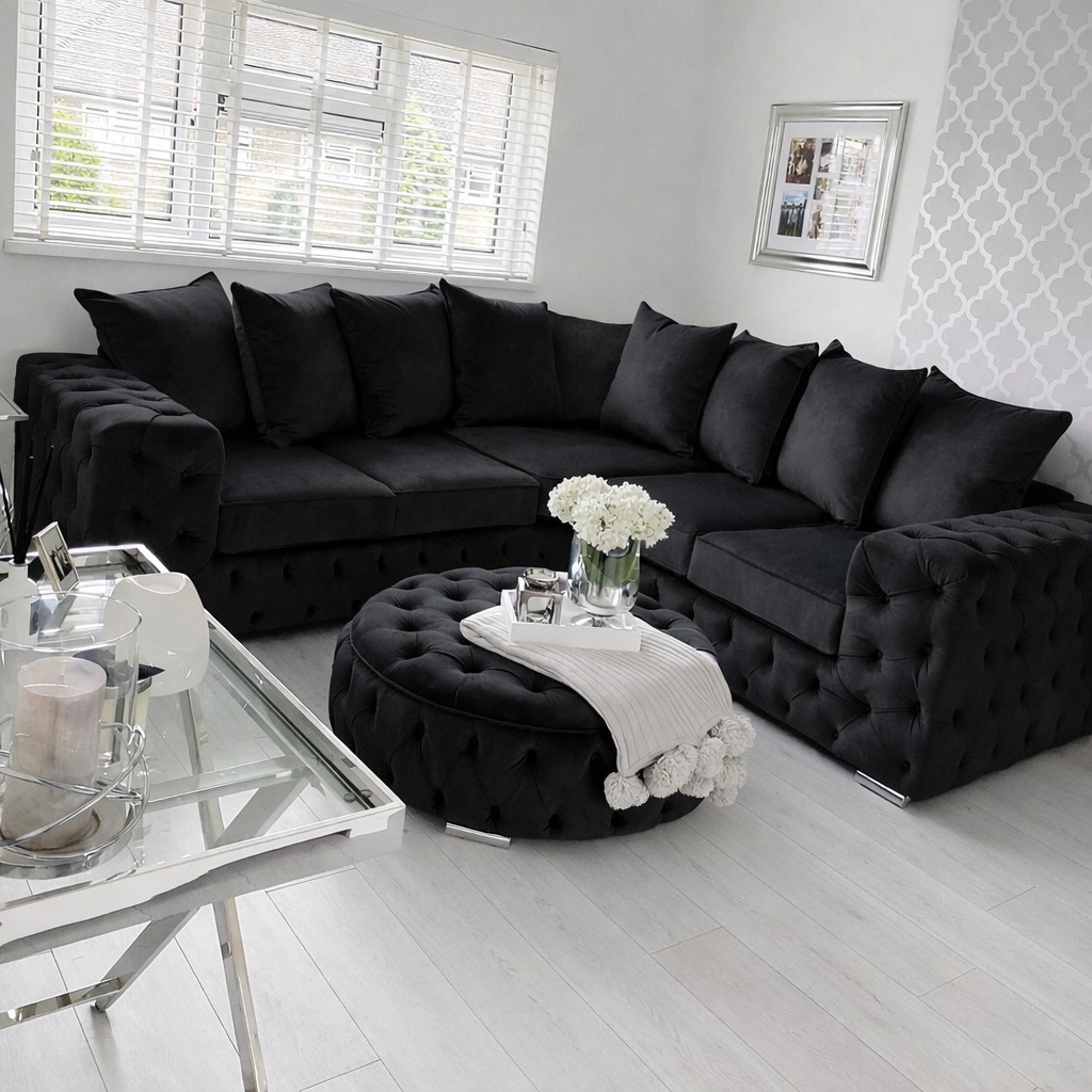 Ashton Chesterfield Corner Sofa — Black