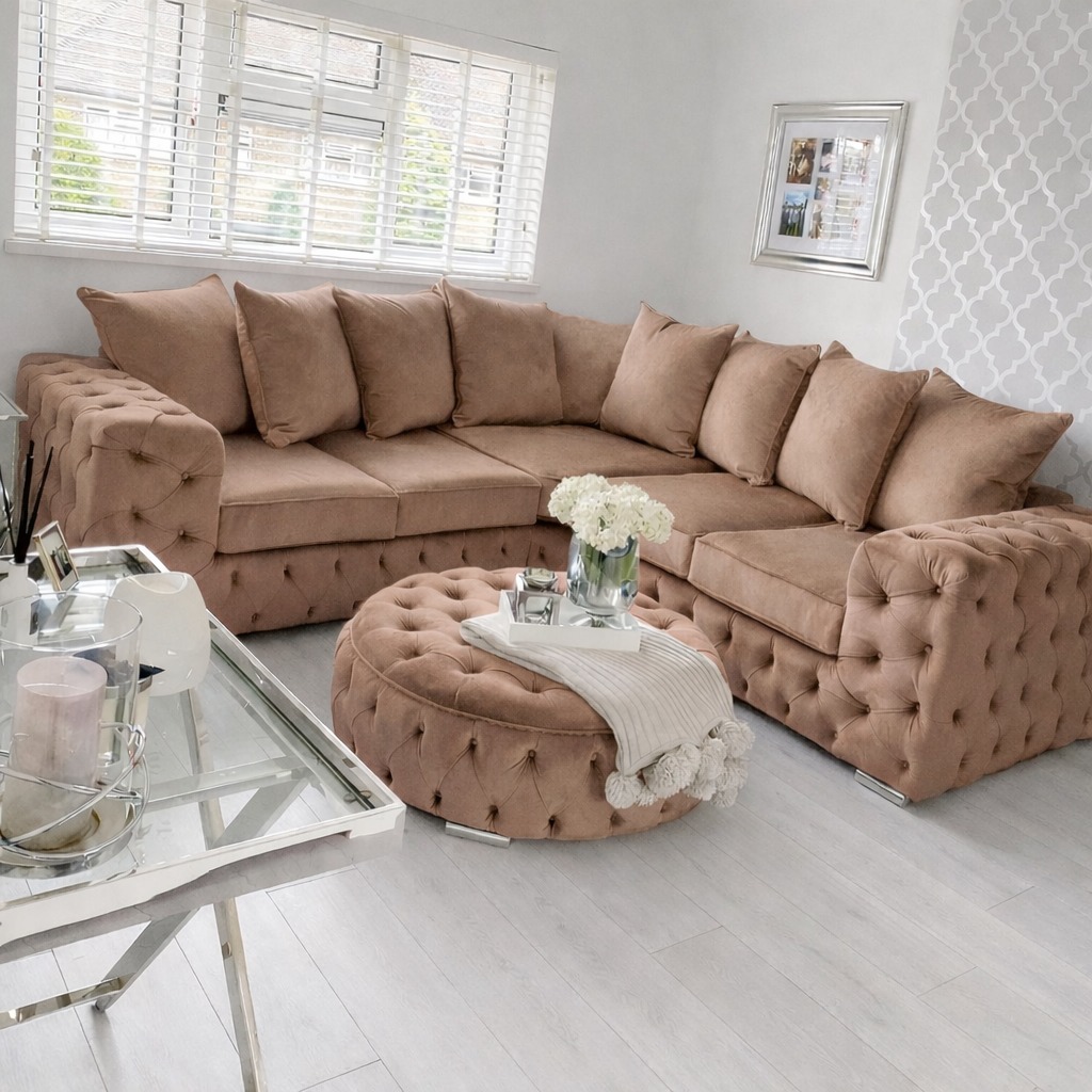 Ashton Chesterfield Corner Sofa — Mink
