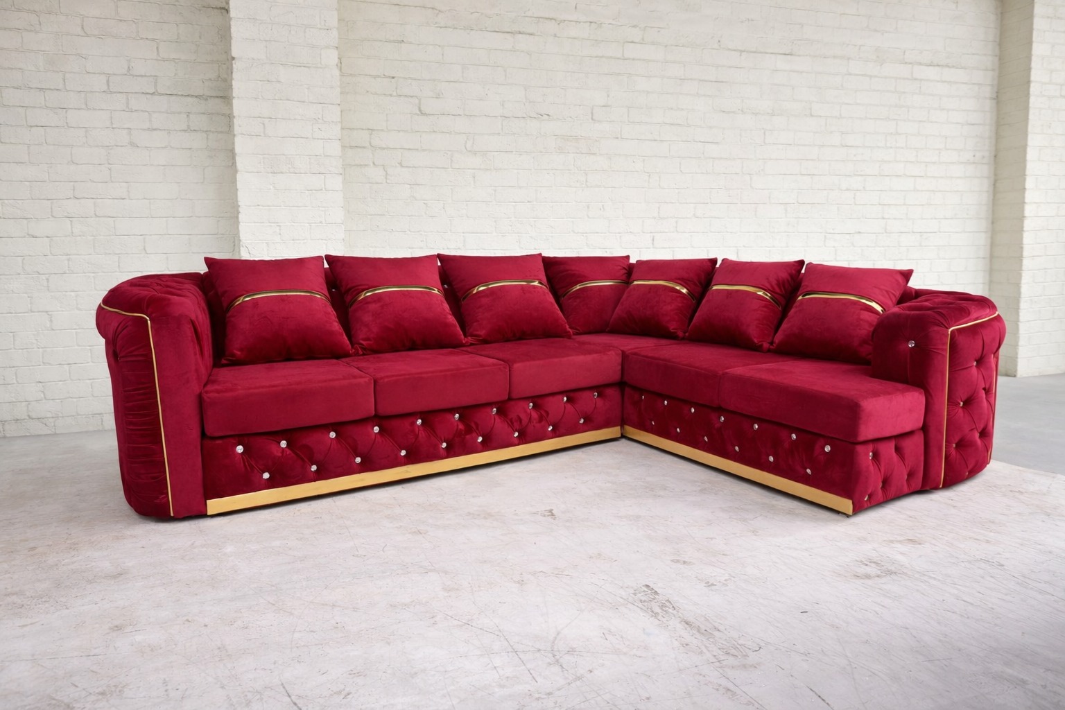 Dylan 2C2 Corner Sofa — Ruby Red