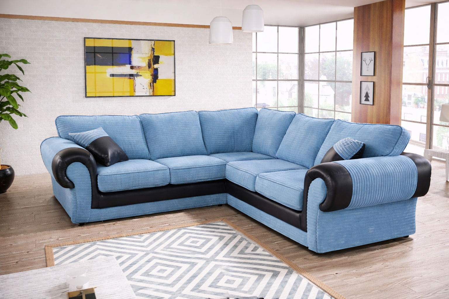 Tango 2C2 Corner Sofa — Sky Blue
