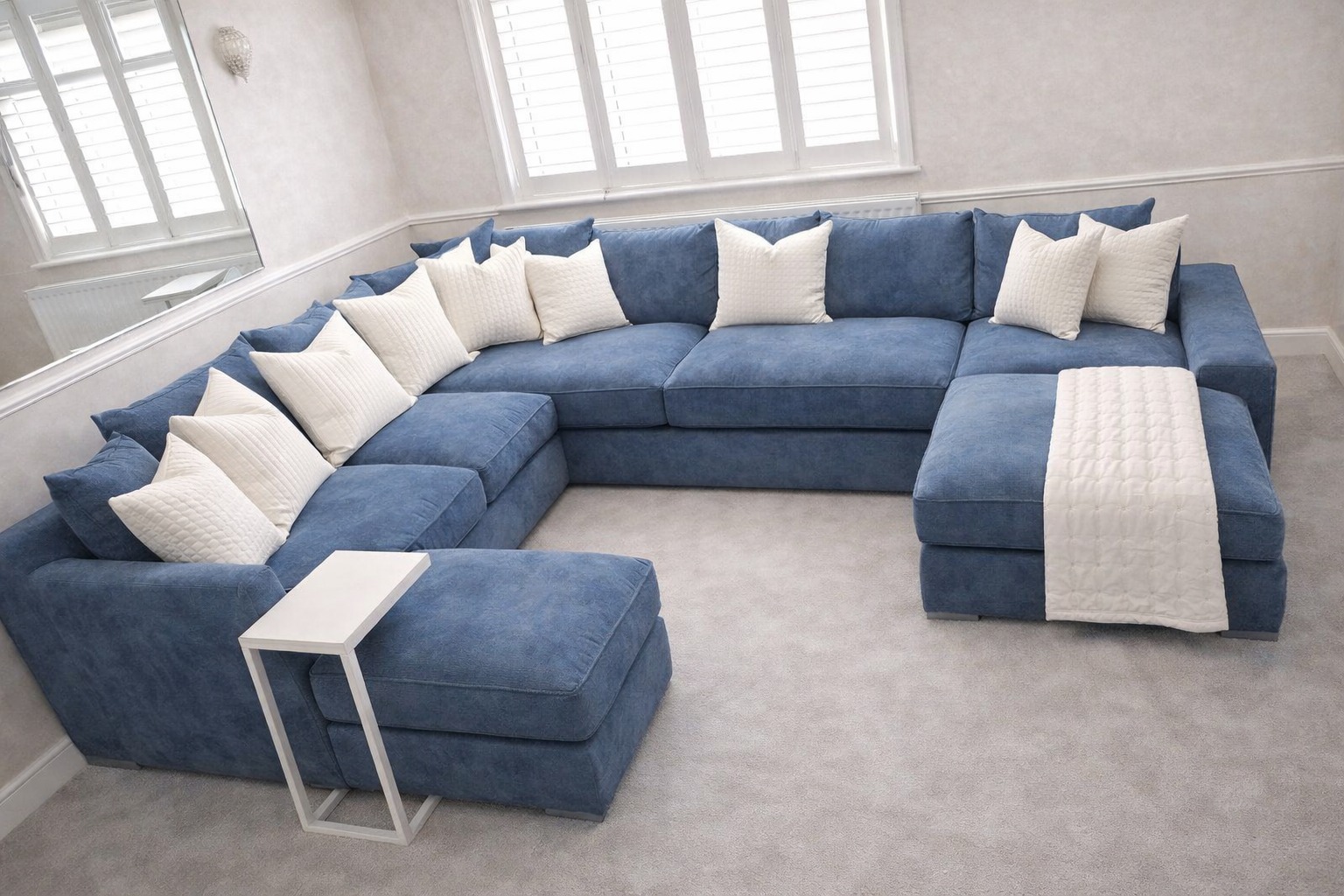 Bentley U Shape Sofa — Royal Blue
