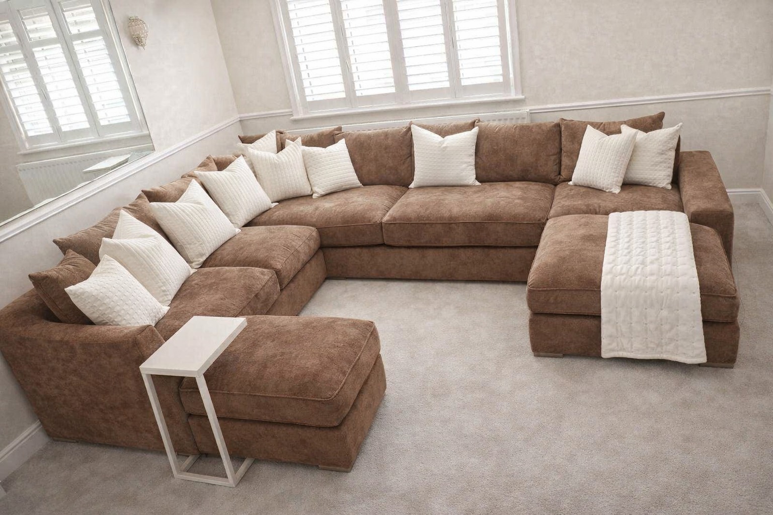 Bentley U Shape Sofa — Mocha Brown