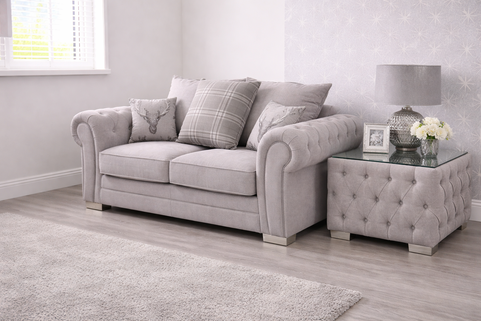 Verona 2 Seater Sofa — Silver