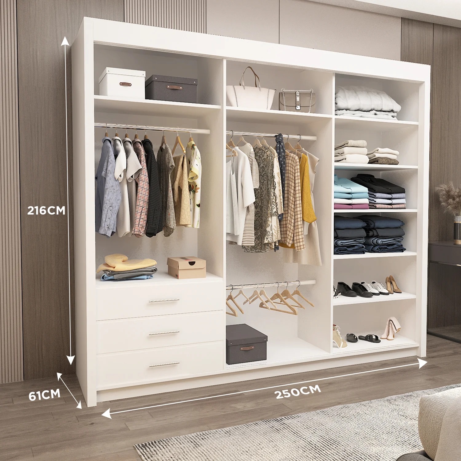 Kensington Open Wardrobe 250cm