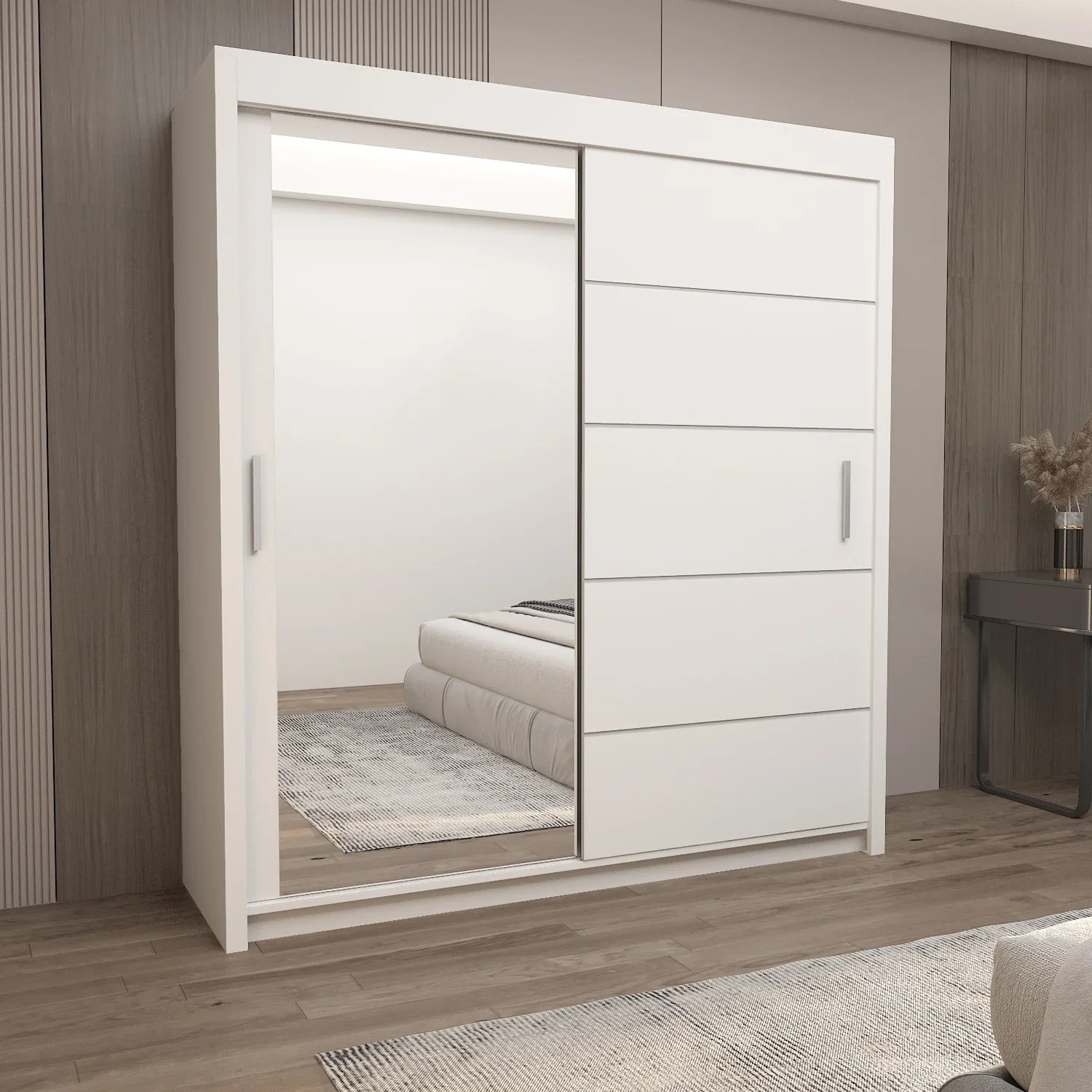 Monaco Sliding Half-Mirror Wardrobe